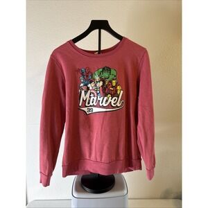 Marvel Comics Men's Sweatshirt Crew Neck Graphic Red Size XL